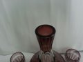 Ретро стъклени чаши с гарафа цветно стъкло , снимка 8