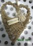 Плетено сърце с дървена табела, снимка 4