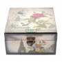 Комплект от 2бр. дървени кутии с цветен принт - цветя и пеперуди.