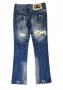 D-Stiag Jeans дамски сини дънки с копринени флорални пачове, снимка 2