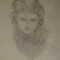 Българско момиче от 1913 година портрет Рисунка - С. Марков, снимка 3 - Картини - 21632711