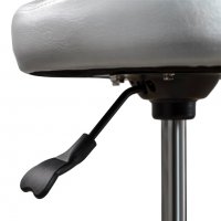 Козметичен/фризьорски стол - табуретка с облегалка Win basic бяла/сребриста/черна 49/61 см, снимка 3 - Друго оборудване - 24282849