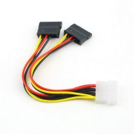 Нов 4 Pin IDE Molex за 2 от 15 Pin Serial ATA SATA HDD захранващ кабел букса букси за компютър , снимка 1 - Кабели и адаптери - 17339098