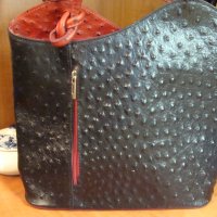  Италианска чанта щраусова кожа, снимка 5 - Чанти - 24403975