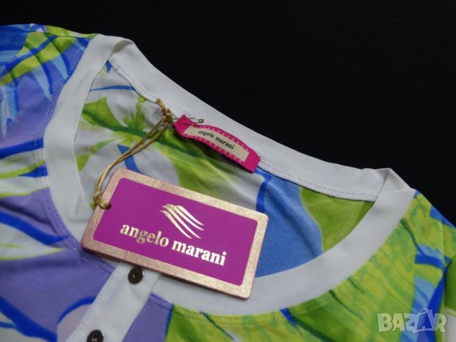 НОВА Angelo Marani Дамска Блуза Къс Ръкав 95% Естесвена Вискоза Size It 42 (S), снимка 7 - Блузи с дълъг ръкав и пуловери - 25520088