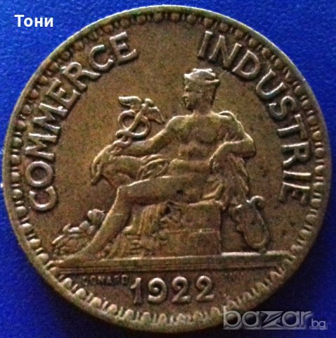  Монета Франция - 2 Франка 1922 г., снимка 2 - Нумизматика и бонистика - 20967695
