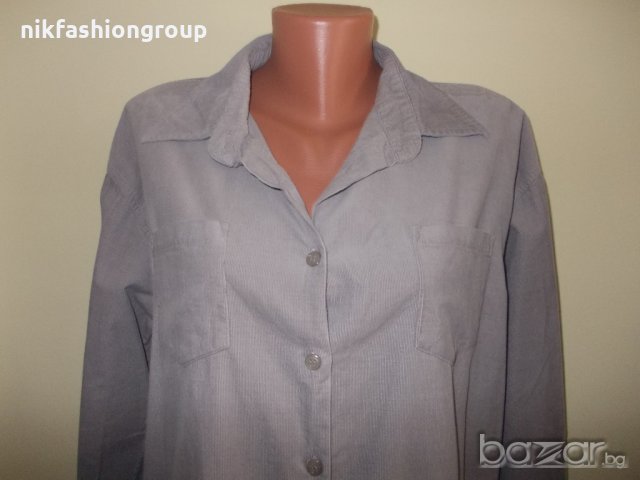 Сива дамска джинсова риза XXL размер, снимка 2 - Ризи - 20127682