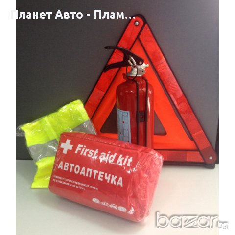 Промоция-Автокомплект със заверен за 1 година Полски пожарогасител