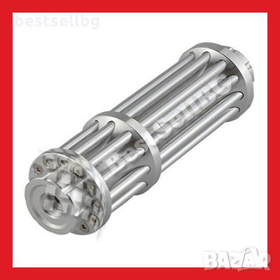 Мощен син акумулаторен лазер 5000mW 5 приставки пука балон запалва клечка кибрит цигара батерии 1634, снимка 4 - Други игри - 24178223