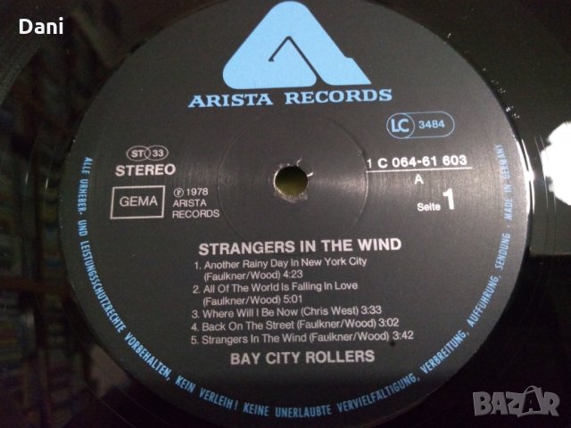 Bay City Rollers ‎– Strangers In The Wind - грамофонна плоча, снимка 2 - Грамофонни плочи - 25375080