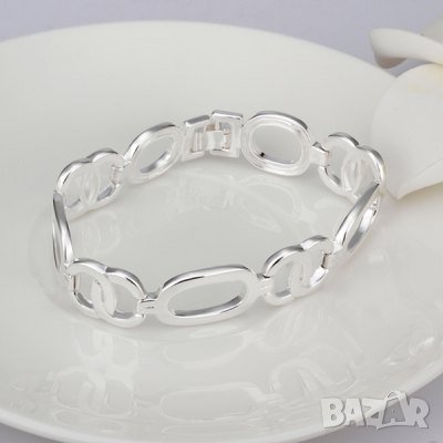 Стилна елегантна гривна, елипси, снимка 3 - Гривни - 25426430