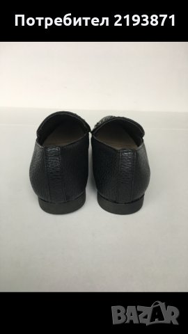 Кожени равни черни обувки с капси JustFab номер 36, снимка 6 - Дамски ежедневни обувки - 24569095
