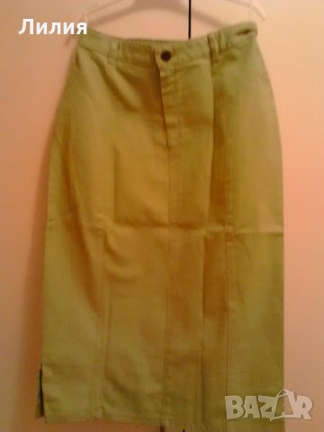 пола от дънков плат нова, цвят тютюнев, резеда , снимка 2 - Поли - 21895887