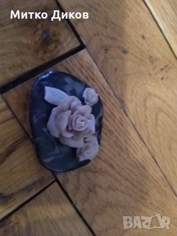 Брошка камея роза, снимка 2 - Колиета, медальони, синджири - 25377238