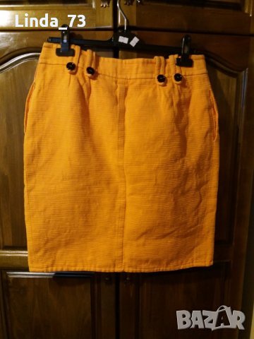 Дам.пола-"YVES SAINT LAURENT"-/памук/,цвят-оранжев. Закупена от Италия., снимка 2 - Поли - 23677247