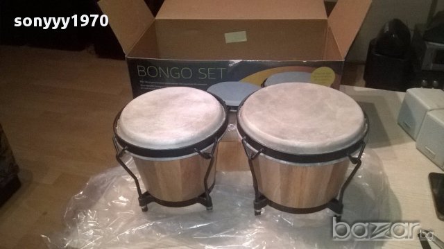 New bongos set+cd-40x23x19-made in germany-внос швеицария, снимка 4 - Ударни инструменти - 16949410