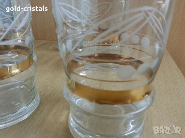 руски чаши гравирани с златен кант, снимка 2 - Антикварни и старинни предмети - 25654987