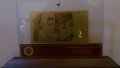 2 лева златни банкноти в стъклена поставка+сертификат, снимка 5