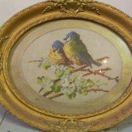 гоблен Птичета на клон,картина,пано, снимка 1 - Гоблени - 17020332