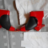 Дамски  червени сандали Chloé 100 % кожа ,100 % оригинални , снимка 7 - Сандали - 18710549