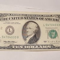 USA  $ 10 DOLLARS 1995 Block L B / Con. XF, снимка 3 - Нумизматика и бонистика - 20069728