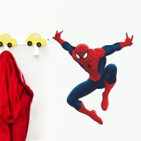 Скачащ спайдърмен Spiderman стикер постер лепенка за стена детска стая самозалепващ, снимка 1 - Други - 22276539