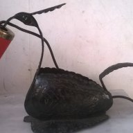 стара нощна лампа от ковано желязо, снимка 3 - Настолни лампи - 17756208