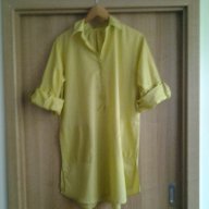 жълта дълга памучна риза, снимка 4 - Ризи - 12833002