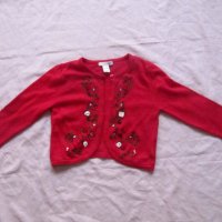 Червена жилетка/наметка за 3/4г, снимка 2 - Детски пуловери и жилетки - 22563598