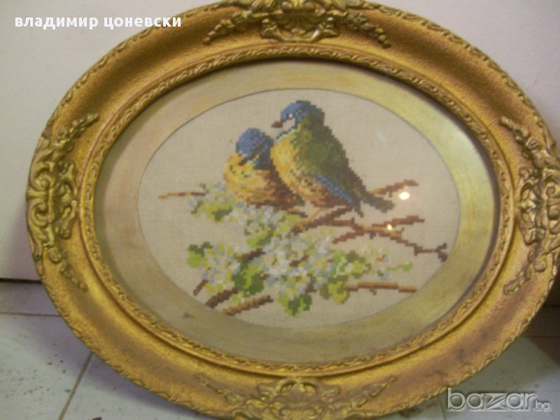 гоблен Птичета на клон,картина,пано, снимка 1