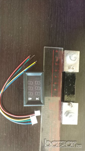 100 волта 100 А комбинирани Нови Волтметър и Амперметър (+ шунт ), снимка 1