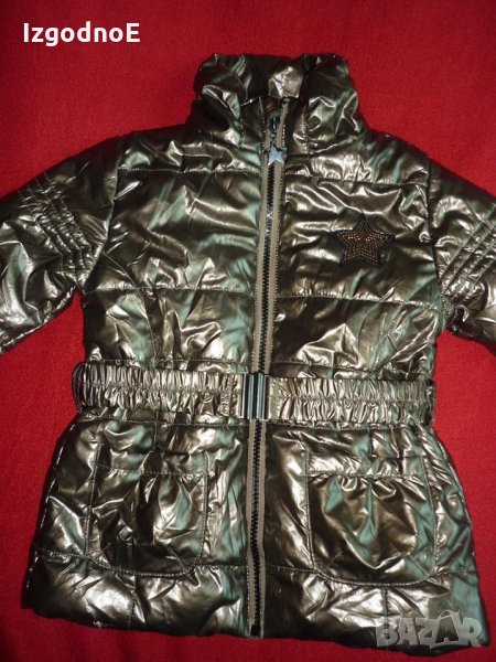 92 Супер модерно детско зимно яке за момиченце - Златисто - кафяво, снимка 1