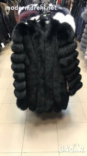Дамско дълго палто от естествена лисица код 67, снимка 1