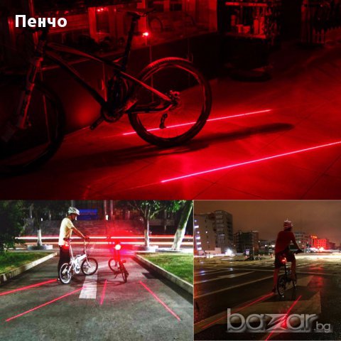 Стоп светлина за колело и мотор с лазер за безопасно каране, мигаща светлина, водоустойчив , снимка 4 - Аксесоари за велосипеди - 14531403