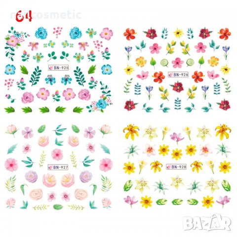12в1 водни стикери за маникиюр 64, снимка 2 - Продукти за маникюр - 23787442