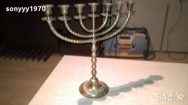 евреиски свещник-33х33х12см-внос швеция, снимка 9 - Колекции - 23431455