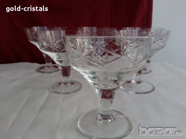 кристални чаши за вино  шампанско мелби кремове, снимка 6 - Сервизи - 20115696