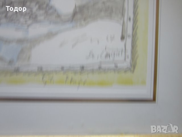 Страхотна стара картина офорт литография , снимка 3 - Картини - 25684931