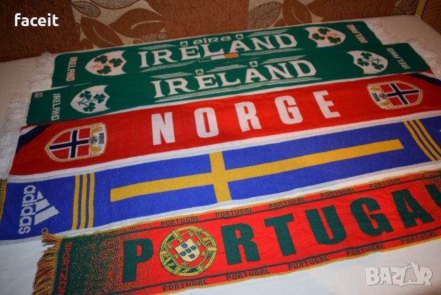 Национални отбори - Футболни шалове / Ireland / Norway / Sweden / Portugal, снимка 5 - Шапки - 23144193