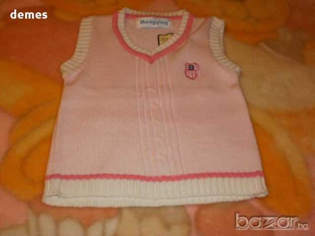 Фино розово пуловерче без ръкави размер 2 и 6, ново , снимка 1 - Шапки, шалове и ръкавици - 17811059