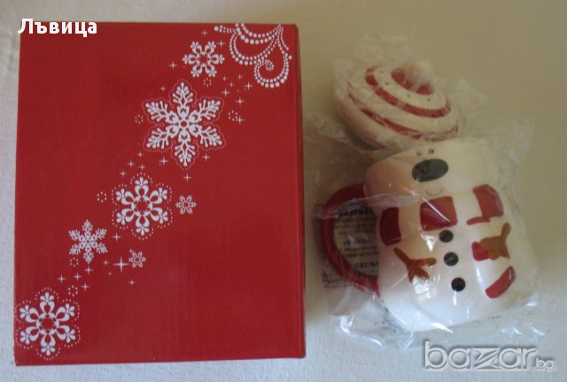 Нов луксозен порцеланов шейкър с Коледни мотиви, снимка 1