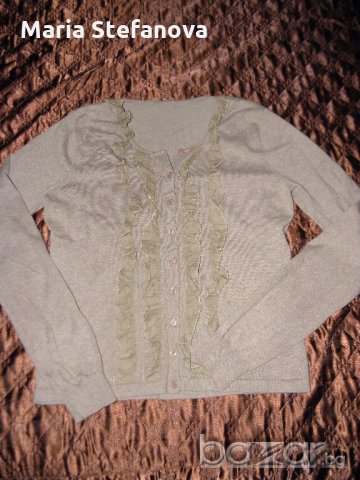 Бежова жилетка с къдрички, снимка 2 - Жилетки - 19111453