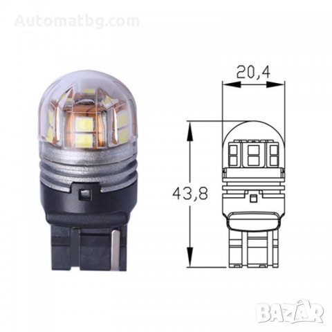 LED светлини за автомобил T20 7440 15SMD 10-30V една светлина, Бяла, снимка 3 - Аксесоари и консумативи - 24378550