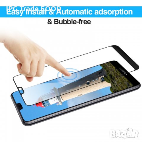 Huawei P20 Lite черен стъклен протектор, снимка 6 - Фолия, протектори - 23815680