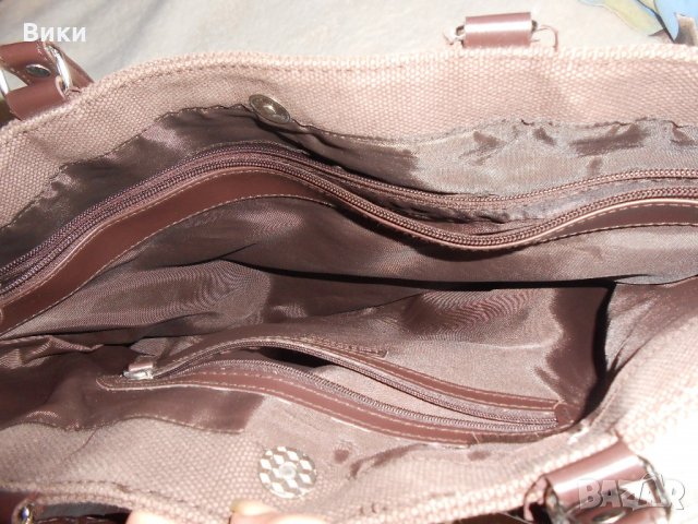 Тъмно кафява дамска чанта Laura Biagiotti, снимка 9 - Чанти - 22149470