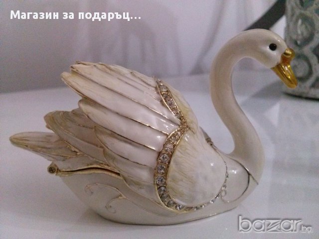 Метална кутийка за бижу - Лебед