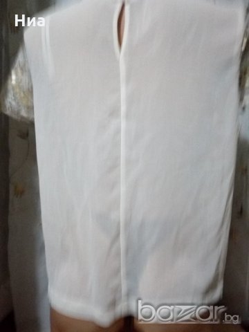 Atmosphere- ажурена блуза в екрю с пайети- L, снимка 5 - Корсети, бюстиета, топове - 21159003