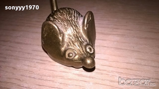 *Мини ретро колекция-мишле-масив/месинг-8х3х3см-внос швеицария, снимка 6 - Антикварни и старинни предмети - 17307504