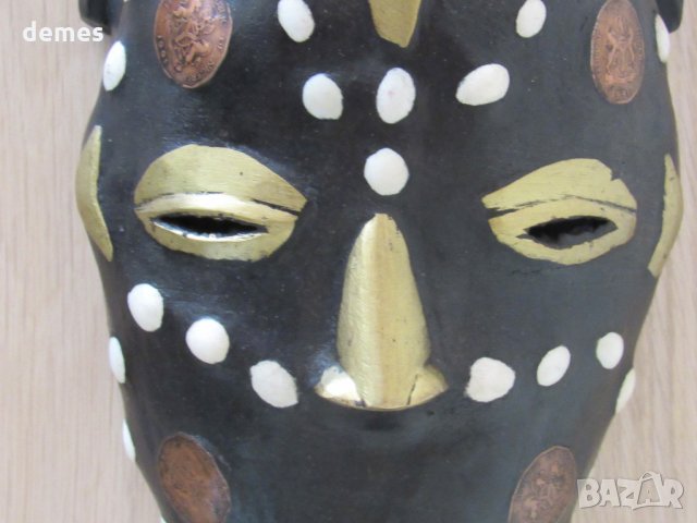  Африканска маска с кобо и бронз, снимка 6 - Колекции - 21935549