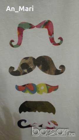 Бяла памучна тениска - М размер, снимка 2 - Тениски - 18204162